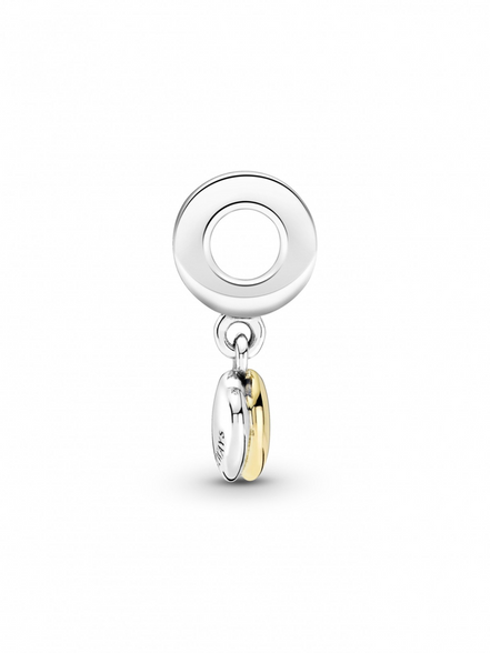 Two-Tone Double Heart Dangle Charm