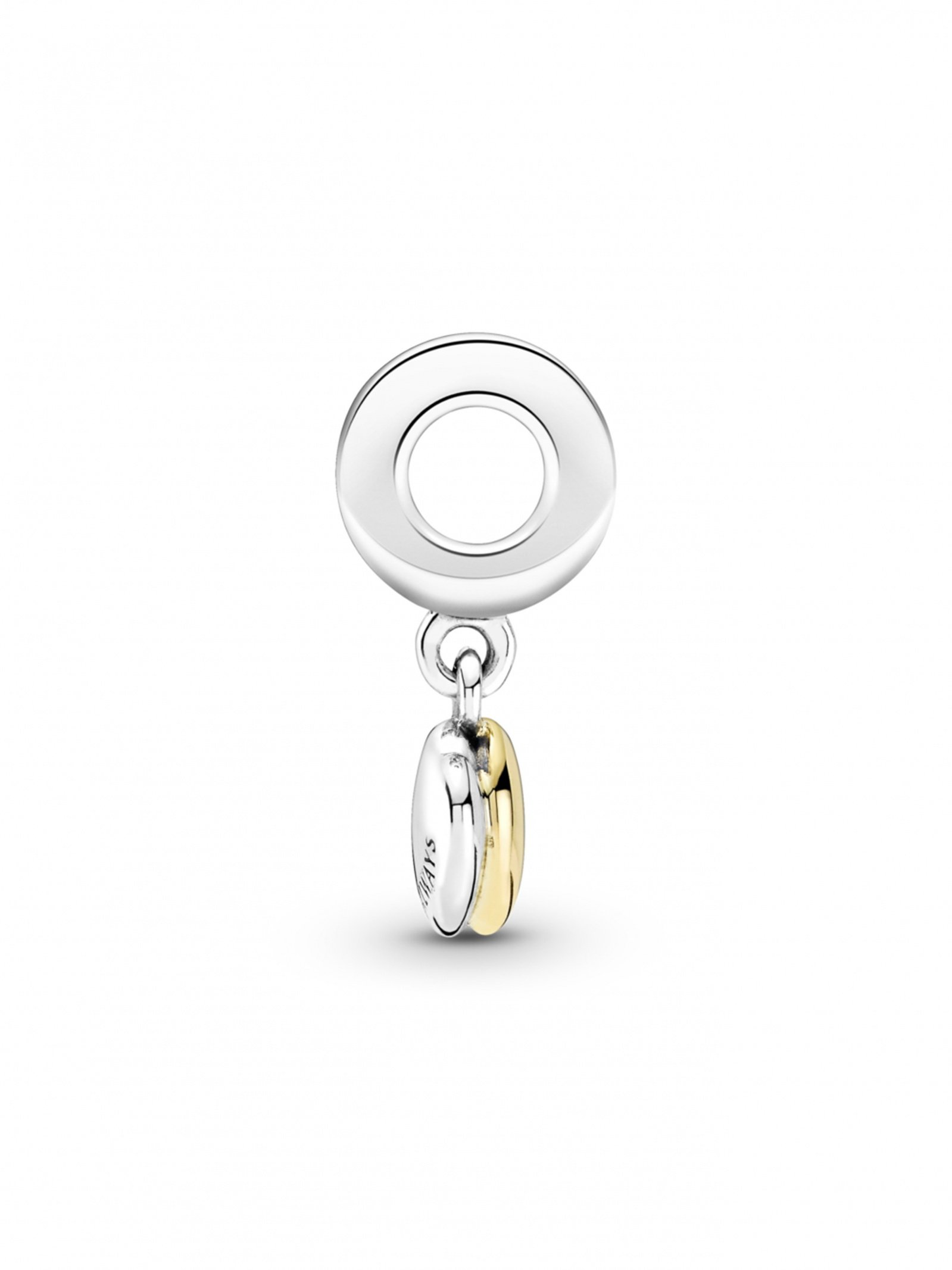 Two-Tone Double Heart Dangle Charm