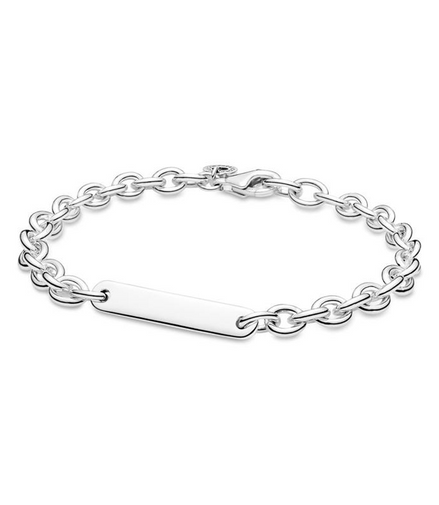 Pandora Moments Silver Engravable Bar Link Bracelet Size 16