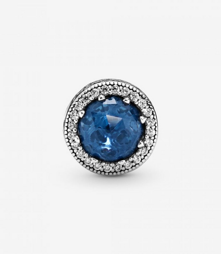 Moonlight Blue Radiant Hearts Charm