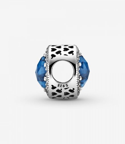 Moonlight Blue Radiant Hearts Charm
