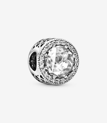 Pandora Abstract Silver CZ Charm