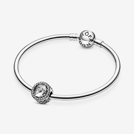 Pandora Abstract Silver CZ Charm