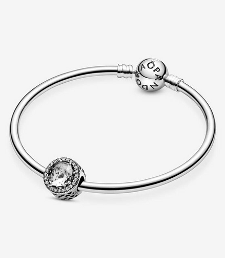 Pandora Abstract Silver CZ Charm