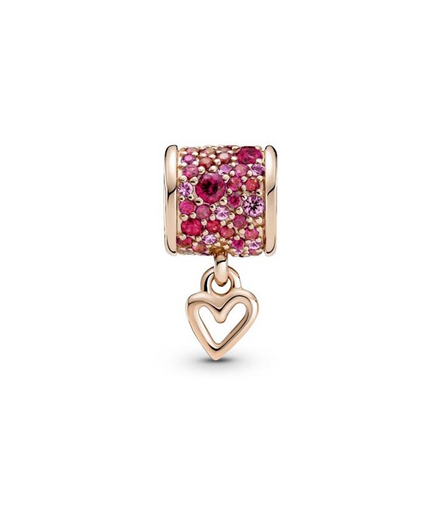 Pavé Freehand Heart Barrel Charm