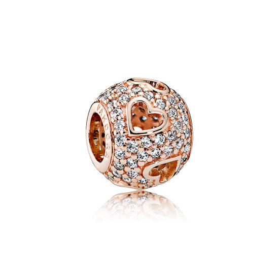 Pandora Rose Tumbling Hearts Charm