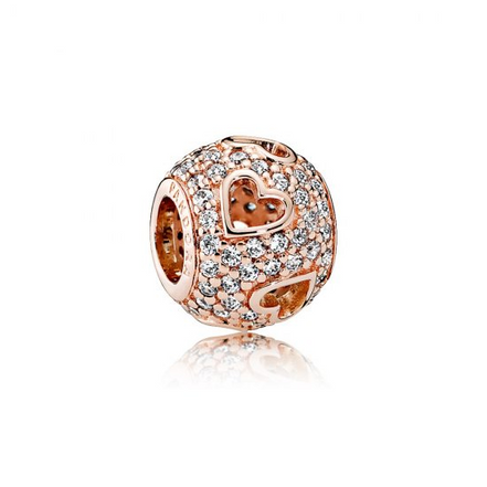 Pandora Rose Tumbling Hearts Charm