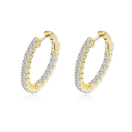 Lafonn Gold-Plated Oval Hoop Earrings