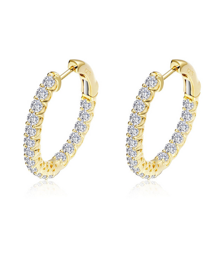 Lafonn Gold-Plated Oval Hoop Earrings