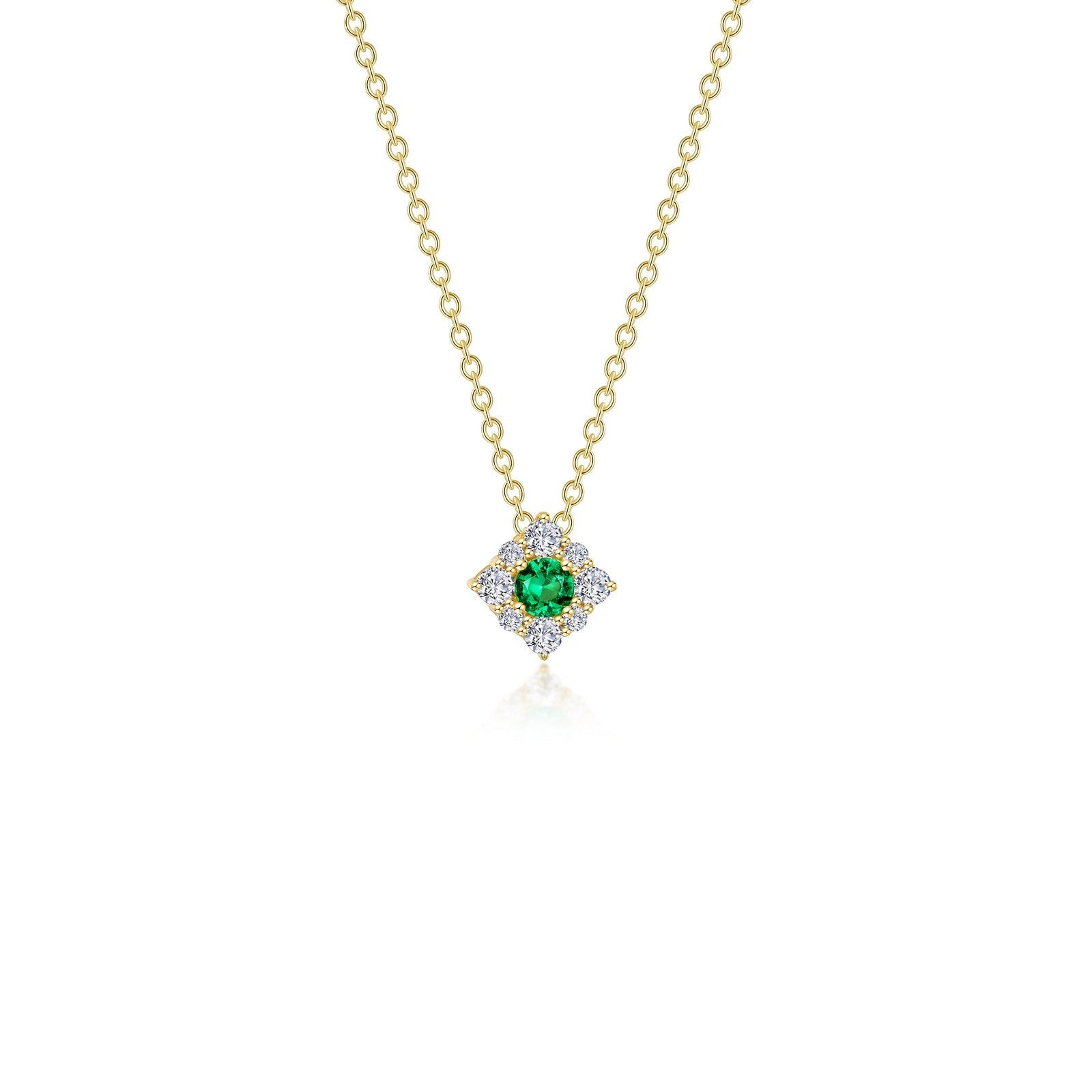 Lafonn 0.43 CTW Simulated Diamond And Emerald Halo Necklace