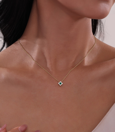 Lafonn 0.43 CTW Simulated Diamond And Emerald Halo Necklace