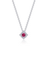Lafonn 0.43 CTW Simulated Diamond And Ruby Halo Necklace