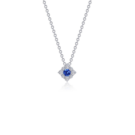 Lafonn 0.43 CTW Simulated Diamond And Sapphire Halo Necklace