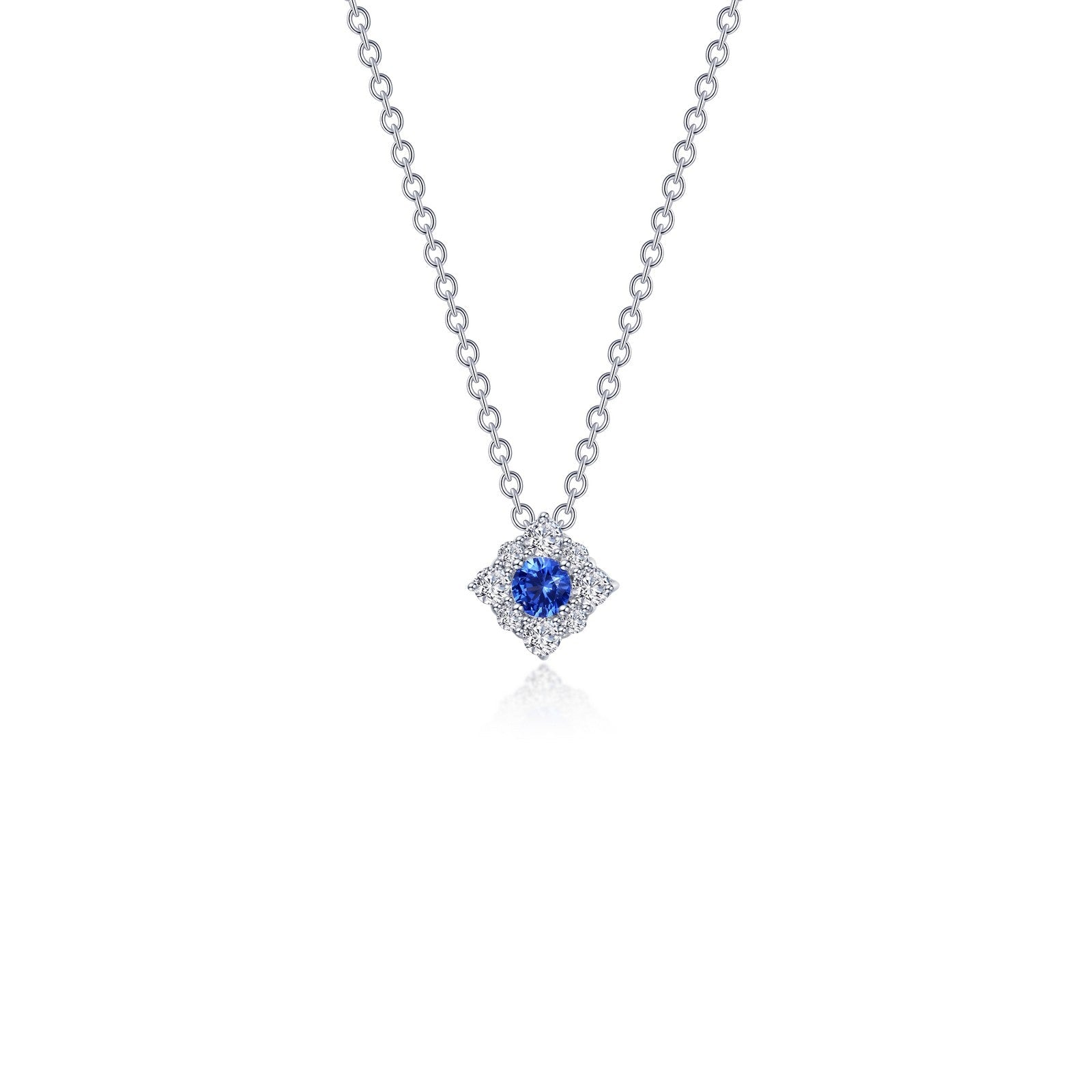 Lafonn 0.43 CTW Simulated Diamond And Sapphire Halo Necklace
