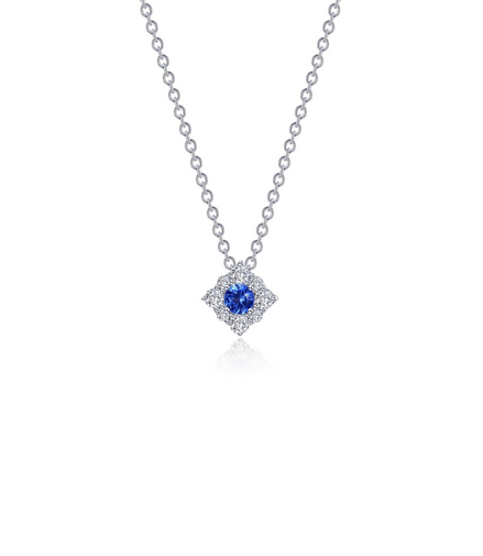 Lafonn 0.43 CTW Simulated Diamond And Sapphire Halo Necklace