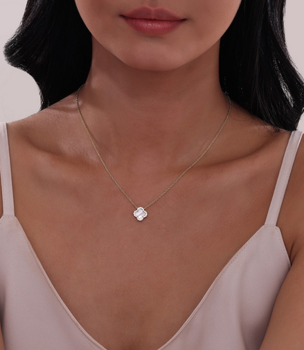Lafonn 0.49 CTW Simulated Diamond And Mother Of Pearl Halo Necklace