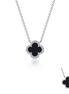 Lafonn 0.49 CTW Simulated Diamond And Black Onyx Halo Necklace
