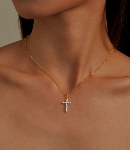 Lafonn 0.36 CTW Simulated Diamond Cross Pendant Necklace 18"