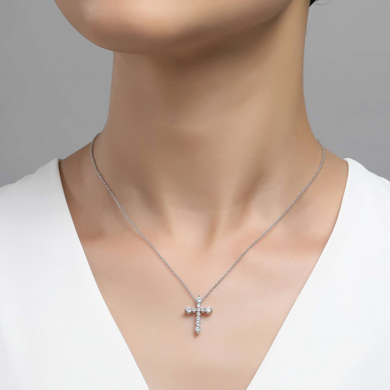 Lafonn 0.67 CTW Simulated Diamond Cross Pendant Necklace