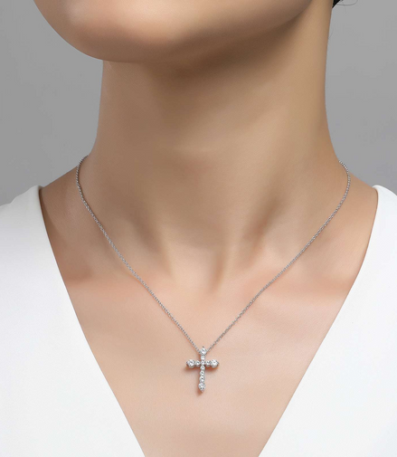 Lafonn 0.67 CTW Simulated Diamond Cross Pendant Necklace