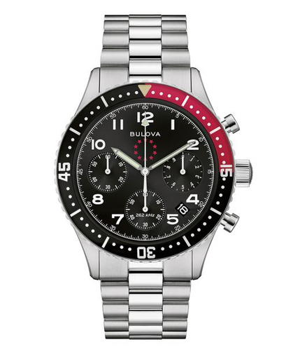 Bulova Special Edition Marine Star Heritage Chronograph Archive Series Black Dial Stainless Steel Watch