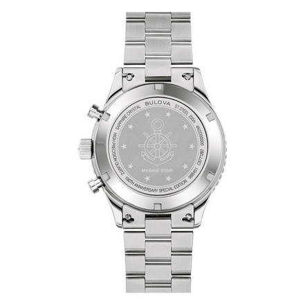 Bulova Special Edition Marine Star Heritage Chronograph Archive Series Black Dial Stainless Steel Watch