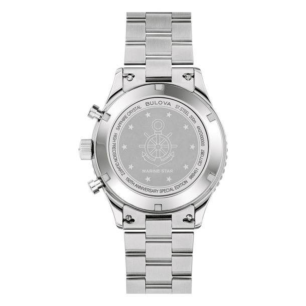 Bulova Special Edition Marine Star Heritage Chronograph Archive Series Black Dial Stainless Steel Watch
