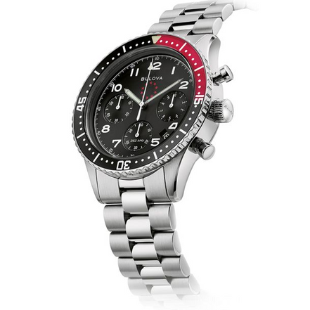 Bulova Special Edition Marine Star Heritage Chronograph Archive Series Black Dial Stainless Steel Watch