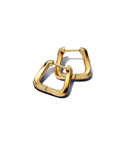 Pandora 14K Yellow Gold Twisted Triangle Small Hoop Earrings