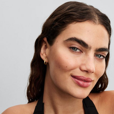 Pandora 14K Yellow Gold Twisted Triangle Small Hoop Earrings