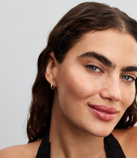 Pandora 14K Yellow Gold Twisted Triangle Small Hoop Earrings