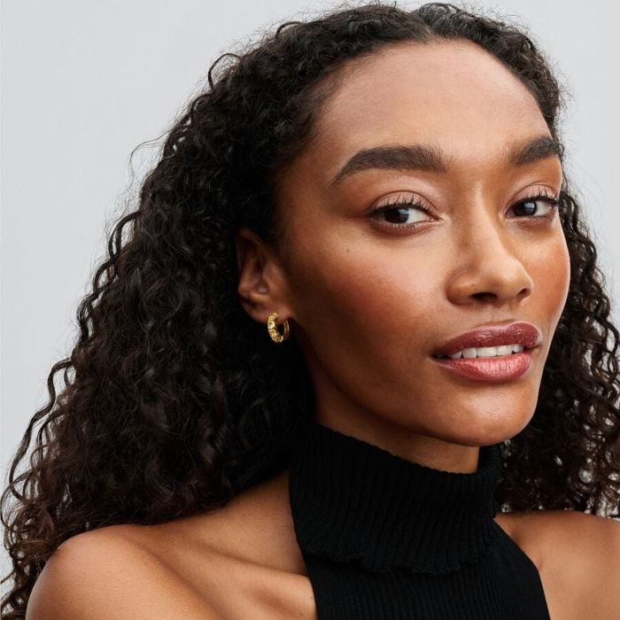 Pandora 14K Yellow Gold And Yellow Crystal Hoop Earrings