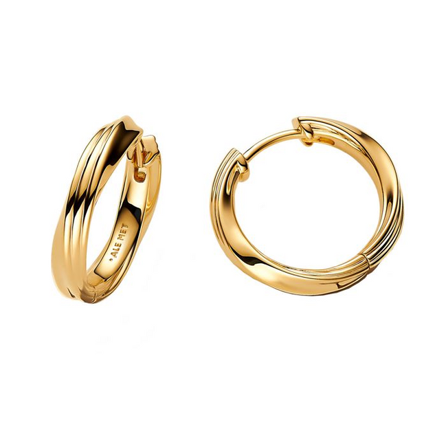 Pandora 14K Gold Twisted Hoop Earrings