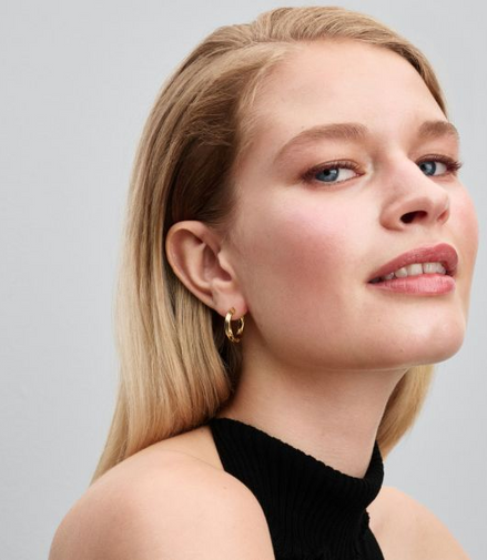 Pandora Essence 14K Gold Twisted Hoop Earrings