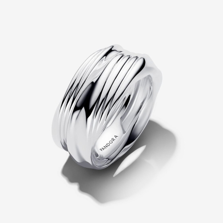 Pandora Sterling Silver Twisted Double Ring Size 7