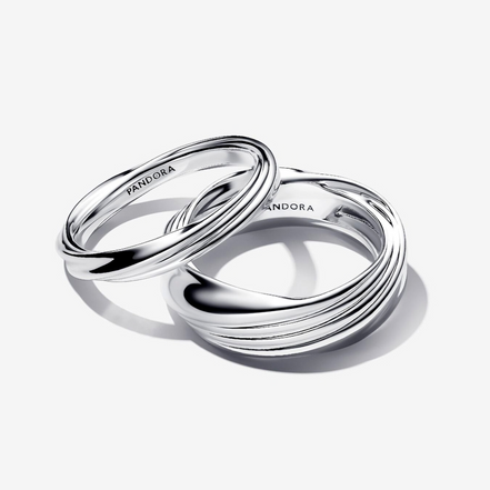 Pandora Sterling Silver Twisted Double Ring Size 7