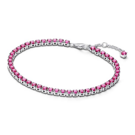 Pandora Timeless Sparkling Pink Tennis Bracelet Size 18