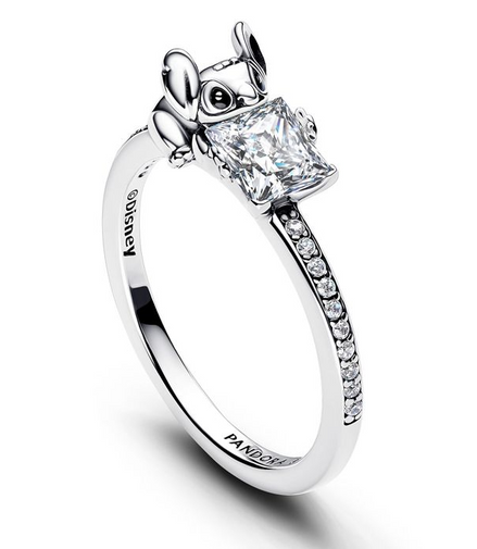 Pandora Disney Stitch & Stone Sterling Silver Ring Size 7