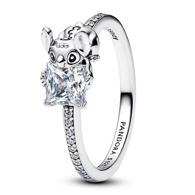 Pandora Disney Stitch & Stone Sterling Silver Ring Size 6