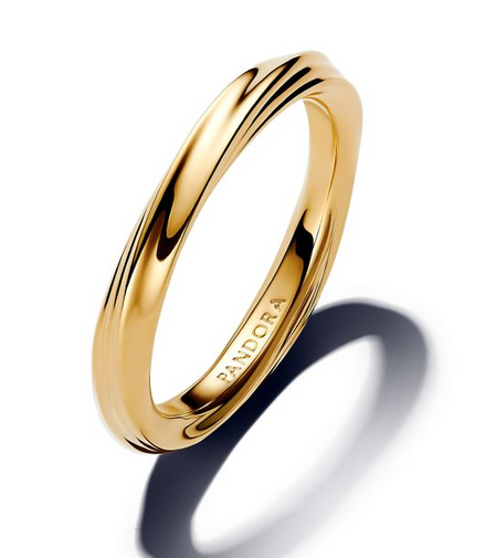 Pandora Essence 14K Gold-Plated Twisted Ring Size 7