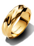 Pandora Essence Rippled Wide Band Gold-Plated Ring Size 7.5