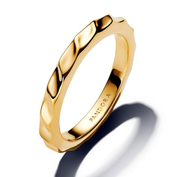 Pandora Essence Rippled Band Gold-Plated Ring Size 7.5