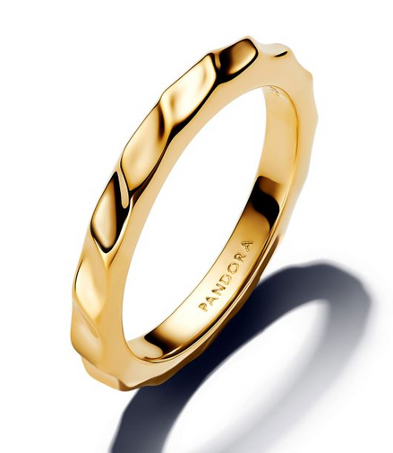 Pandora Essence Rippled Band Gold-Plated Ring Size 7.5