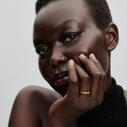 Pandora Essence Rippled Band Gold-Plated Ring Size 7