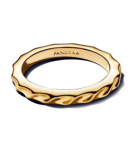 Pandora Essence Rippled Band Gold-Plated Ring Size 6