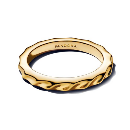 Pandora Essence Rippled Band Gold-Plated Ring Size 6