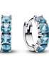 Pandora Sterling Silver Light Blue Stone Hoop Earrings