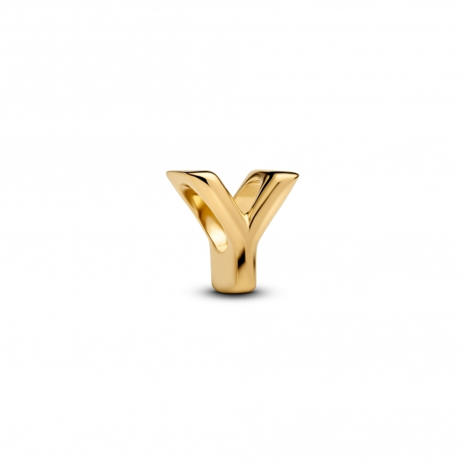 Pandora Moments 14K Gold-Plated Letter Y Alphabet  Charm