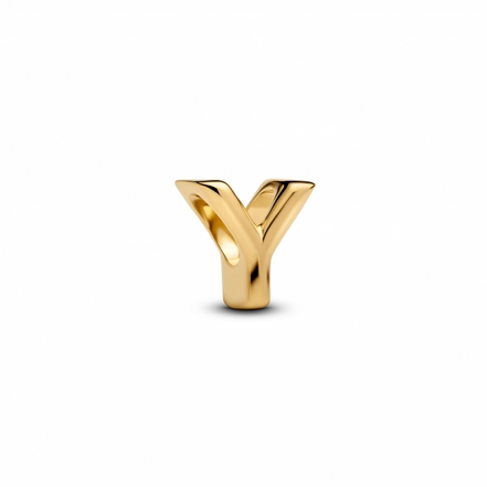 Pandora Moments 14K Gold-Plated Letter Y Alphabet  Charm