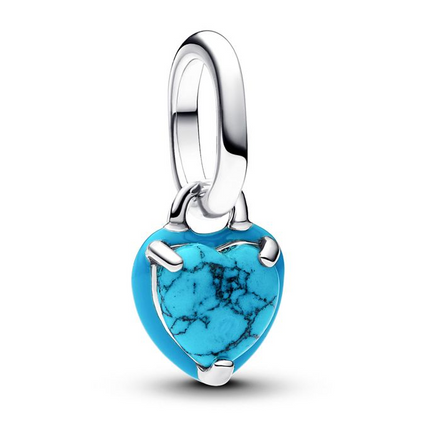 Pandora Moments Turquoise-Colored Heart Mini Dangle Charm